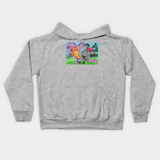 Woman Knight Slays the Dragon Kids Hoodie